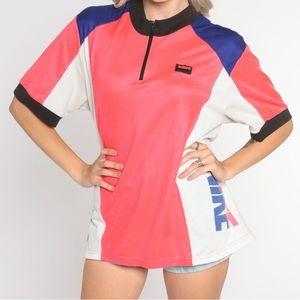 Vintage Nike 90s Bicycle Jersey Cycling Pink Purple Shirt Mens Small
